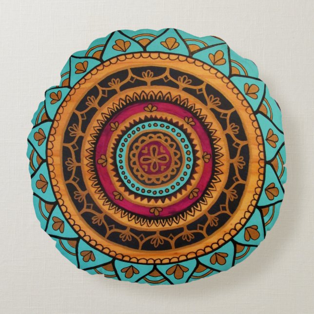 Coussins Ronds Carreau rond de fille d'or (Devant)