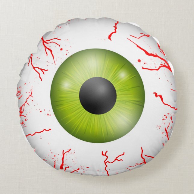 Coussins Ronds Carreau rond de Halloween de globe oculaire (Devant)