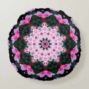 Coussins Ronds Carreau rond de mandala de fleur
