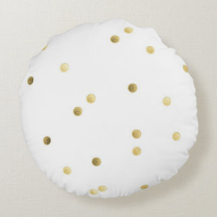 Coussins Ronds Carreau rond de polyester balayé par or (16")