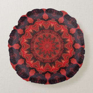 Coussins Ronds carreau rond du mandala 3D rouge