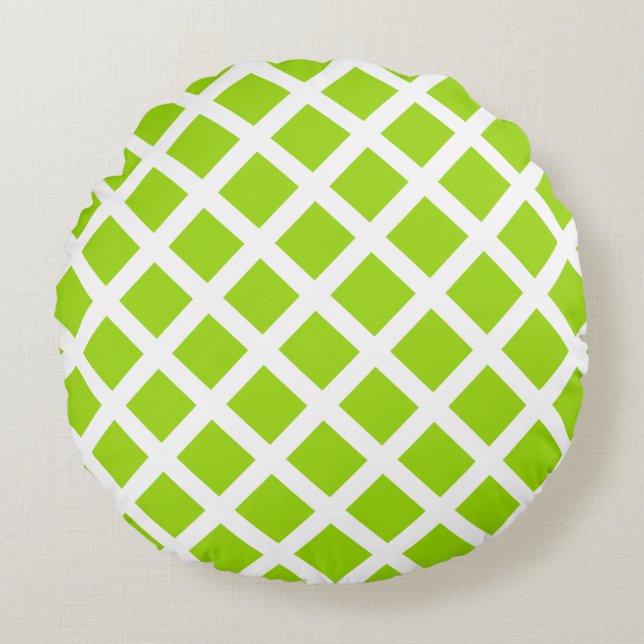 Coussins Ronds Carreau rond fait sur commande de chaux vert pomme (Devant)