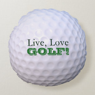 Coussins Ronds Carreau rond   vivant, amour, GOLF ! balle de golf