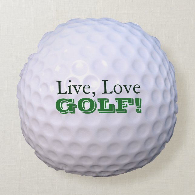 Coussins Ronds Carreau rond | vivant, amour, GOLF ! balle de golf (Devant)
