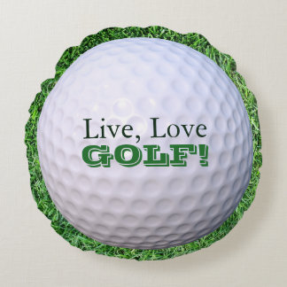 Coussins Ronds Carreau rond | vivant, amour, GOLF ! balle de golf