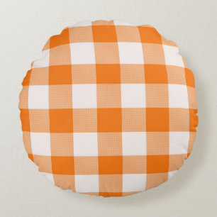 Coussins Ronds Carreaux buffles orange 