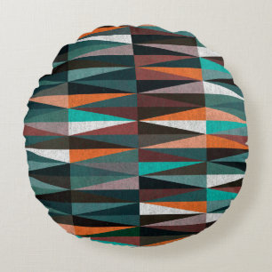 Coussins Ronds Carreaux de diamant : sol coloré Mosaïque