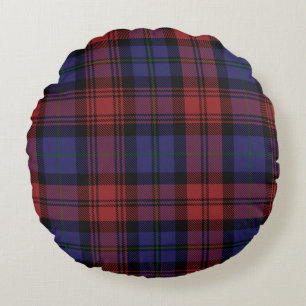 Coussins Ronds Carreaux Tartan Rouge Violet Clan MacLachlan Plaid