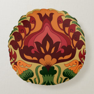 Coussins Ronds Carrelage vintage, décoration Art Nouveau.