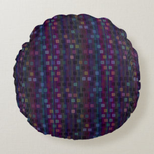 Coussins Ronds Carrés bleus, verts, violets, roses avec des rayur