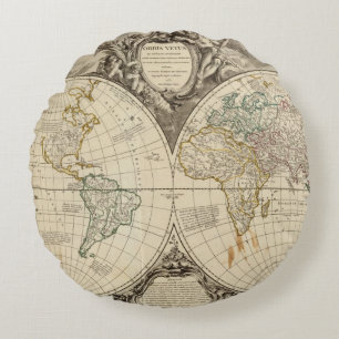Coussins Ronds Carte 8 du monde