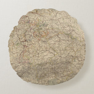 Coussins Ronds Carte d'atlas de l'Allemagne