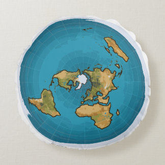 Coussins Ronds Carte de la Terre plate