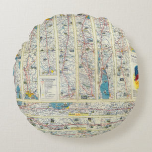 Coussins Ronds Carte de système d'American Airlines de verso