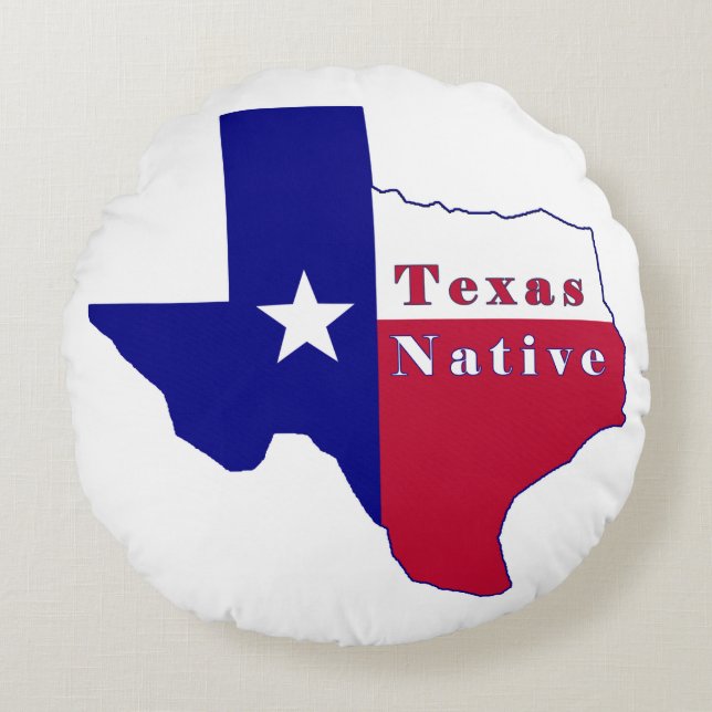Coussins Ronds Carte des drapeaux autochtones du Texas (Devant)