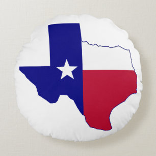 Coussins Ronds Carte du drapeau du Texas