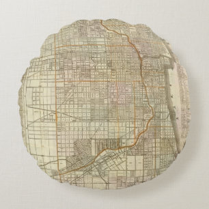 Coussins Ronds Carte du guide de Blanchard de Chicago