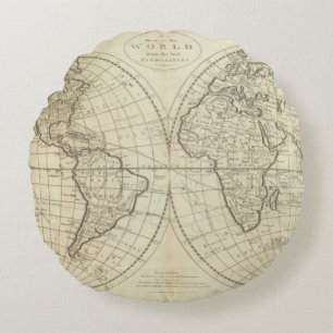 Coussins Ronds Carte du monde 2 2