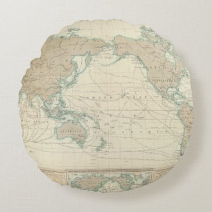 Coussins Ronds Carte du monde des canaux d'expédition