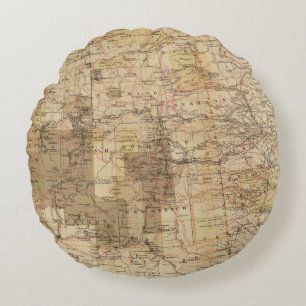Coussins Ronds Carte du progrès 1878 des enquêtes géographique