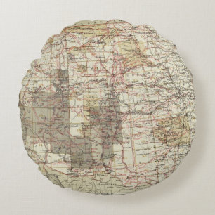 Coussins Ronds Carte du progrès 1878 des enquêtes géographiques