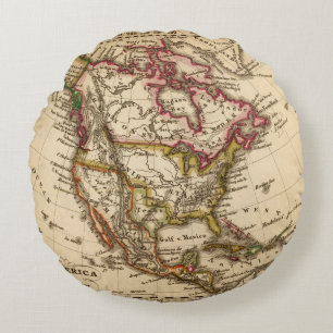 Coussins Ronds Carte nord-américaine 2