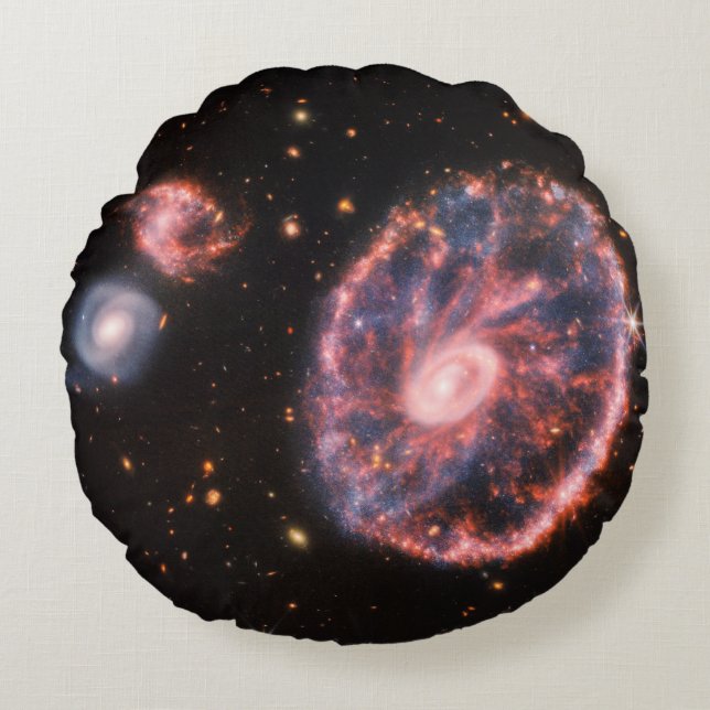 Coussins Ronds Cartwheel Galaxy, James Webb Télescope Spatial (Devant)
