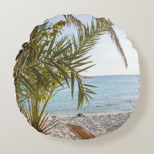 Coussins Ronds Cas Abao - Escapade de plage tropicale #3 #océan # (Devant)