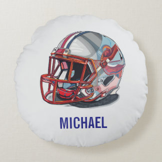 Coussins Ronds Casque de football Pop Art Nom motivationnel