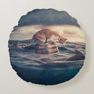 Coussins Ronds Cat Nap Dream ou cauchemar