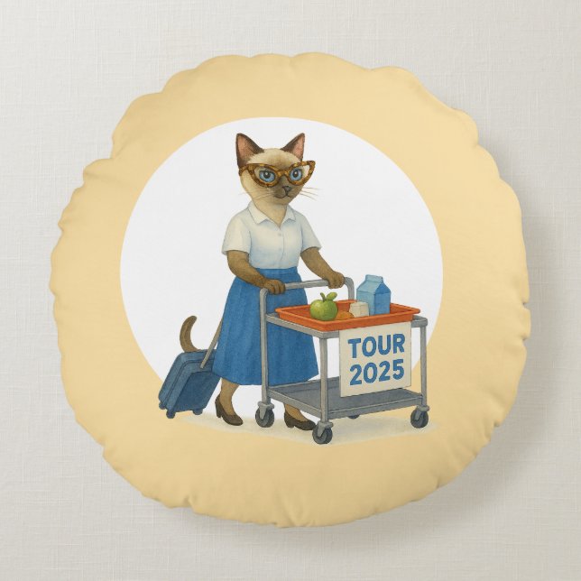 Coussins Ronds Cat teacher retirement 2025 for cat lovers (Devant)