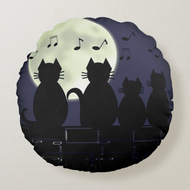 Coussins Ronds caterwaugh au clair de lune (Devant)
