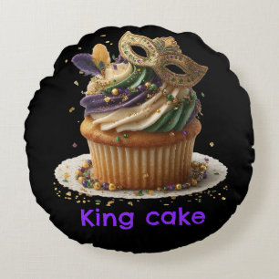 Coussins Ronds Célébration de Cupcake Masqué Mardi Gras