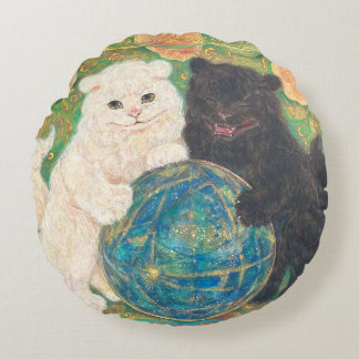 Coussins Ronds Celestial Guardians: Cosmic Harmony