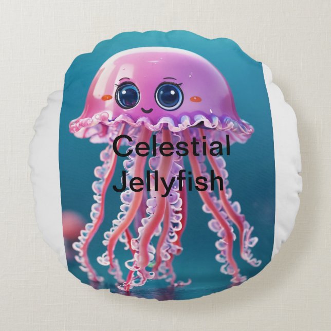 Coussins Ronds Célestial Jellyfish (Devant)