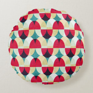 Coussins Ronds Cercle vintage, motif abstrait transparent.