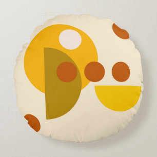 Coussins Ronds Cercles beige beige brun Abstrait points