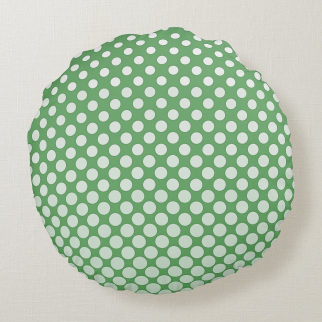 Coussins Ronds Cercles blancs grands à petits en cascade vert cit (Dos)