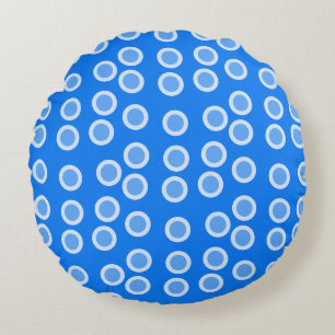 Coussins Ronds Cercles bleu et bleu clair