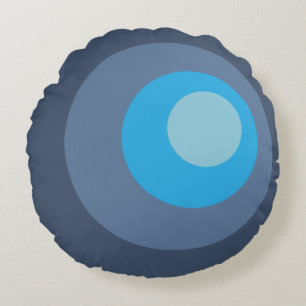 Coussins Ronds Cercles bleus rétro
