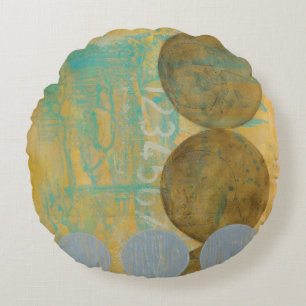 Coussins Ronds Cercles Brown et gris foncés avec des nombres