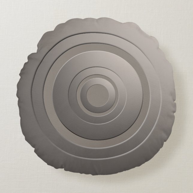 Coussins Ronds Cercles métalliques modernes Argent avec n'importe (Devant)