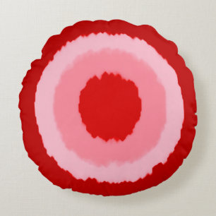 Coussins Ronds Cercles modernes de batik tribal - rouge chinois f