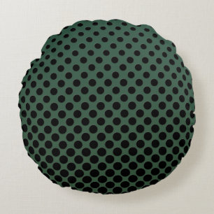 Coussins Ronds Cercles noirs en cascade du grand au petit sur fon