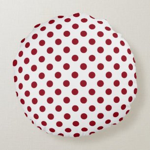 Coussins Ronds Cercles Pois rouges Crimson