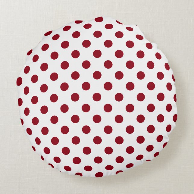 Coussins Ronds Cercles Pois rouges Crimson (Dos)