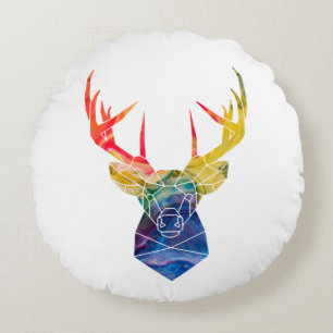 Coussins Ronds Cerf à l'aquarelle