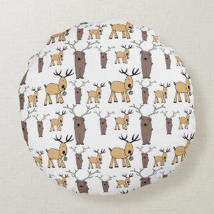 Coussins Ronds Cerf élégant bébé nurserie dessinée à la main