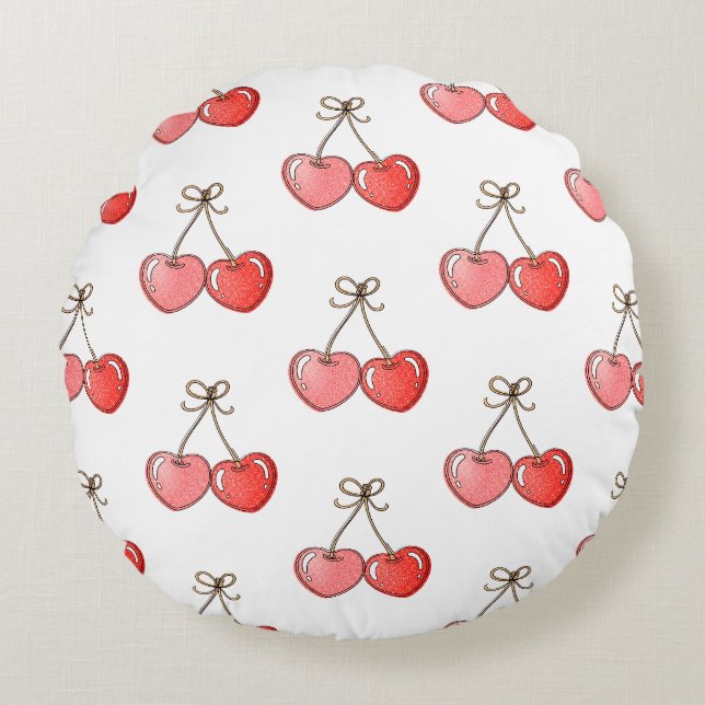 Coussins Ronds Cerises Chéries (Devant)