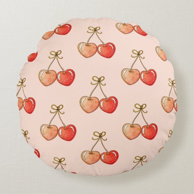 Coussins Ronds Cerises Chéries (Devant)